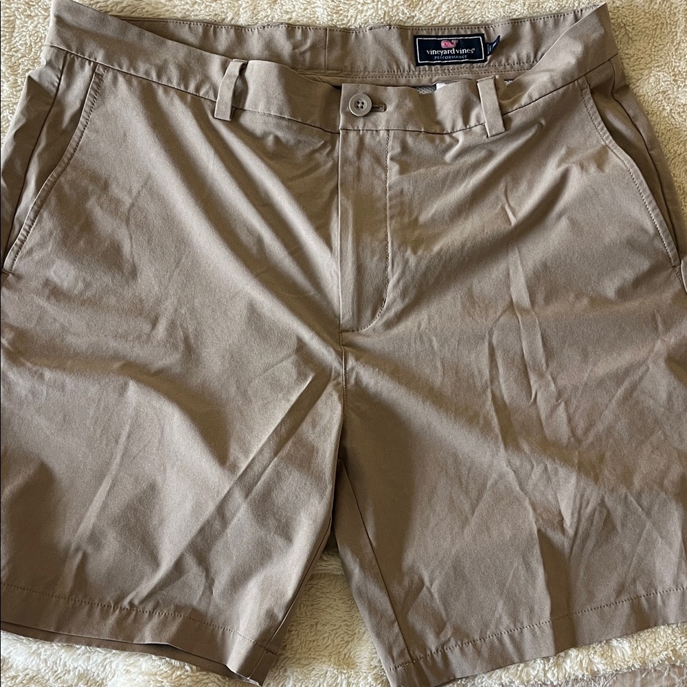 Men's Khaki Flat Front Shorts
